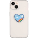 Autocollant sticker pour téléphone/tablette/ordinateur brodé en 3D - Coeur rainbow