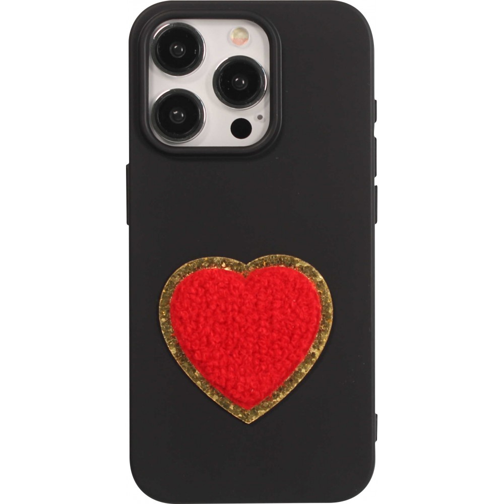 Autocollant sticker pour téléphone/tablette/ordinateur brodé en 3D - Coeur rouge