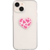 Autocollant sticker pour téléphone/tablette/ordinateur brodé en 3D - Coeur tacheté rose
