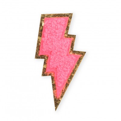 Sticker Aufkleber f&uuml;r Handy/Tablet/Computer 3D gestickt - Rosa Blitz