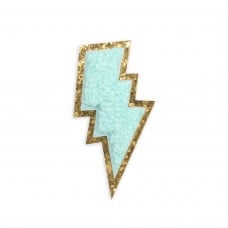 Autocollant sticker pour téléphone/tablette/ordinateur brodé en 3D - Éclair turquoise