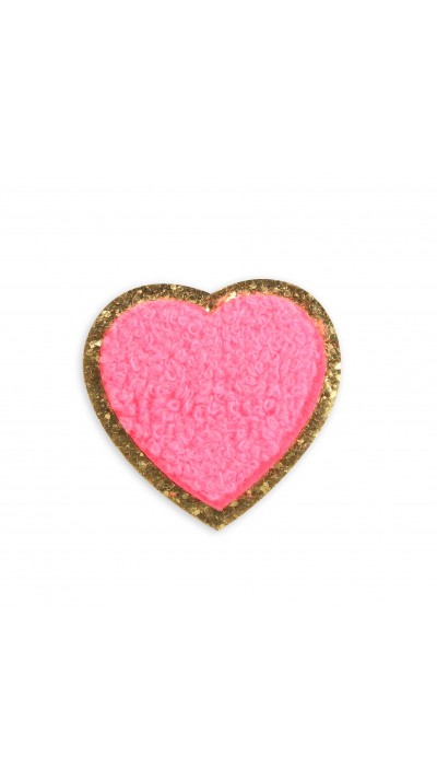 Sticker Aufkleber für Handy/Tablet/Computer 3D gestickt - Heart rosa