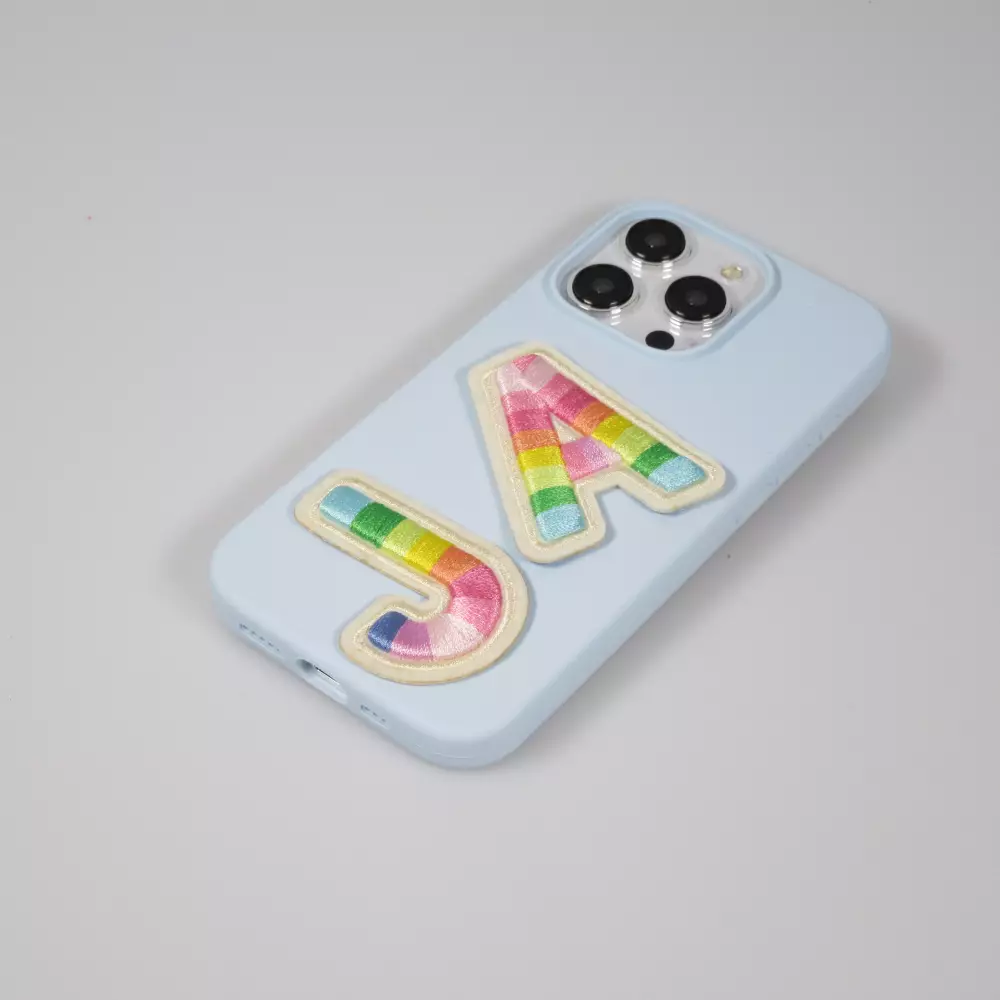 Autocollant sticker pour téléphone/tablette/ordinateur brodé en 3D - Lettre A