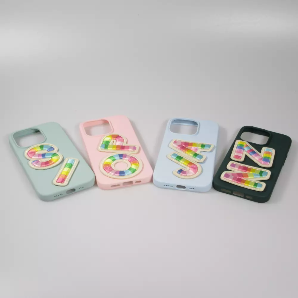 Autocollant sticker pour téléphone/tablette/ordinateur brodé en 3D - Lettre A