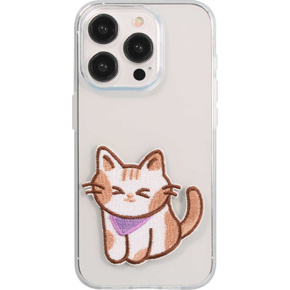 Autocollant sticker pour téléphone/tablette/ordinateur brodé en 3D - Petit chat mignion