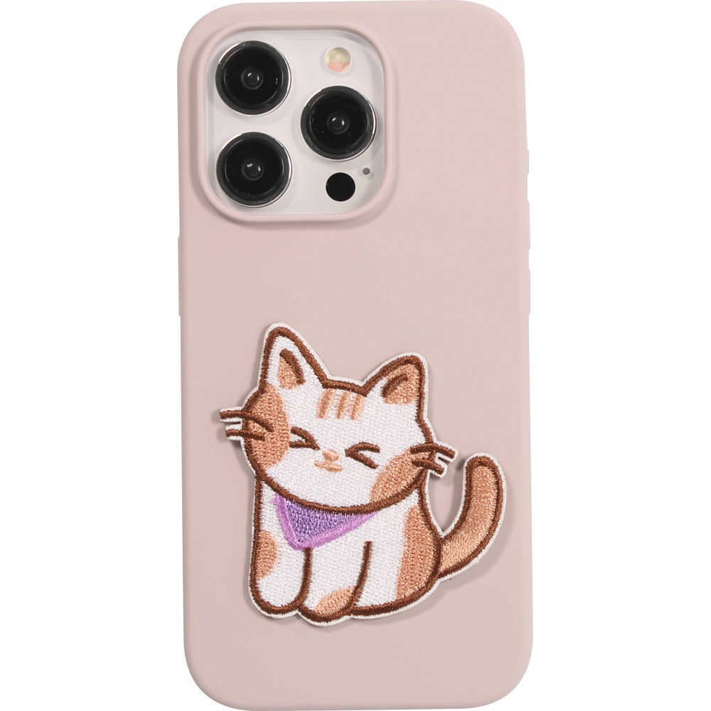 Autocollant sticker pour téléphone/tablette/ordinateur brodé en 3D - Petit chat mignion