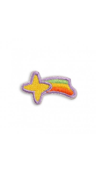 Autocollant sticker pour téléphone/tablette/ordinateur brodé en 3D - Rainbow Shooting Star