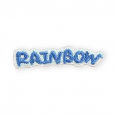 Autocollant sticker pour téléphone/tablette/ordinateur brodé en 3D - Rainbow texte bleu