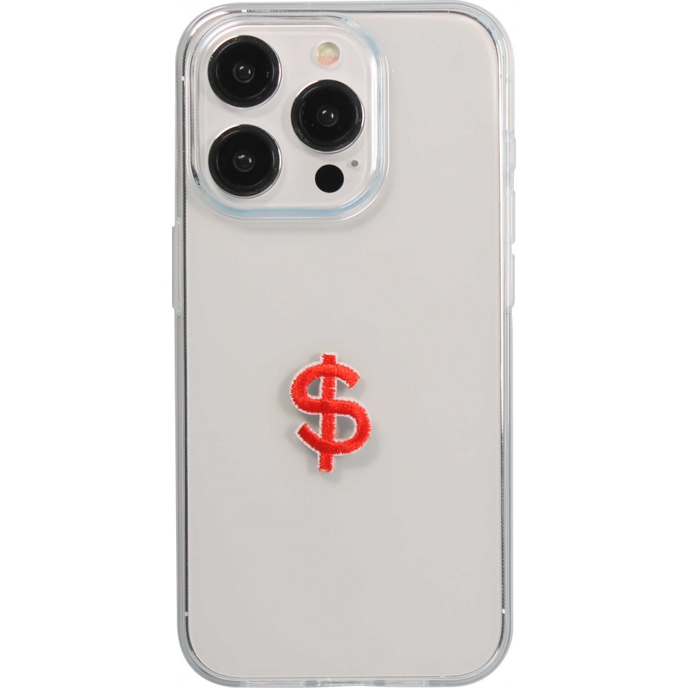 Autocollant sticker pour téléphone/tablette/ordinateur brodé en 3D - Red Dollar Sign