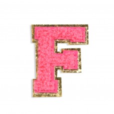 Autocollant sticker pour téléphone/tablette/ordinateur brodé en 3D rose foncé - Lettre F