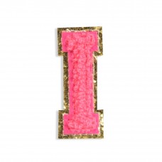 Autocollant sticker pour téléphone/tablette/ordinateur brodé en 3D rose foncé - Lettre I