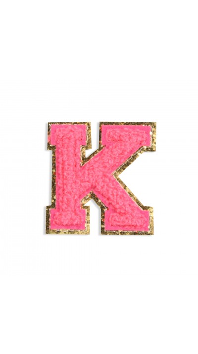 Autocollant sticker pour téléphone/tablette/ordinateur brodé en 3D rose foncé - Lettre K