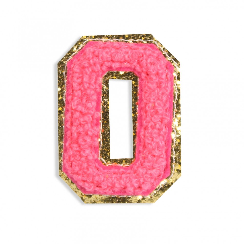 Autocollant sticker pour téléphone/tablette/ordinateur brodé en 3D rose foncé - Lettre O