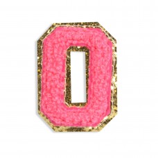 Autocollant sticker pour téléphone/tablette/ordinateur brodé en 3D rose foncé - Lettre O