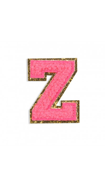 Autocollant sticker pour téléphone/tablette/ordinateur brodé en 3D rose foncé - Lettre Z