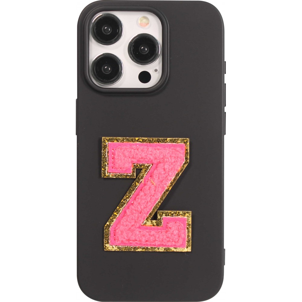 Autocollant sticker pour téléphone/tablette/ordinateur brodé en 3D rose foncé - Lettre Z