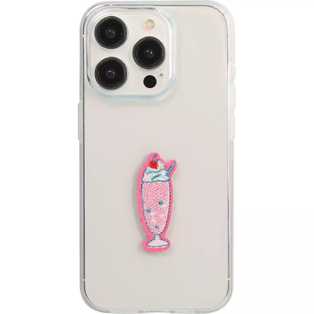 Sticker Aufkleber für Handy/Tablet/Computer 3D gestickt - Strawberry Ice Cream Drink
