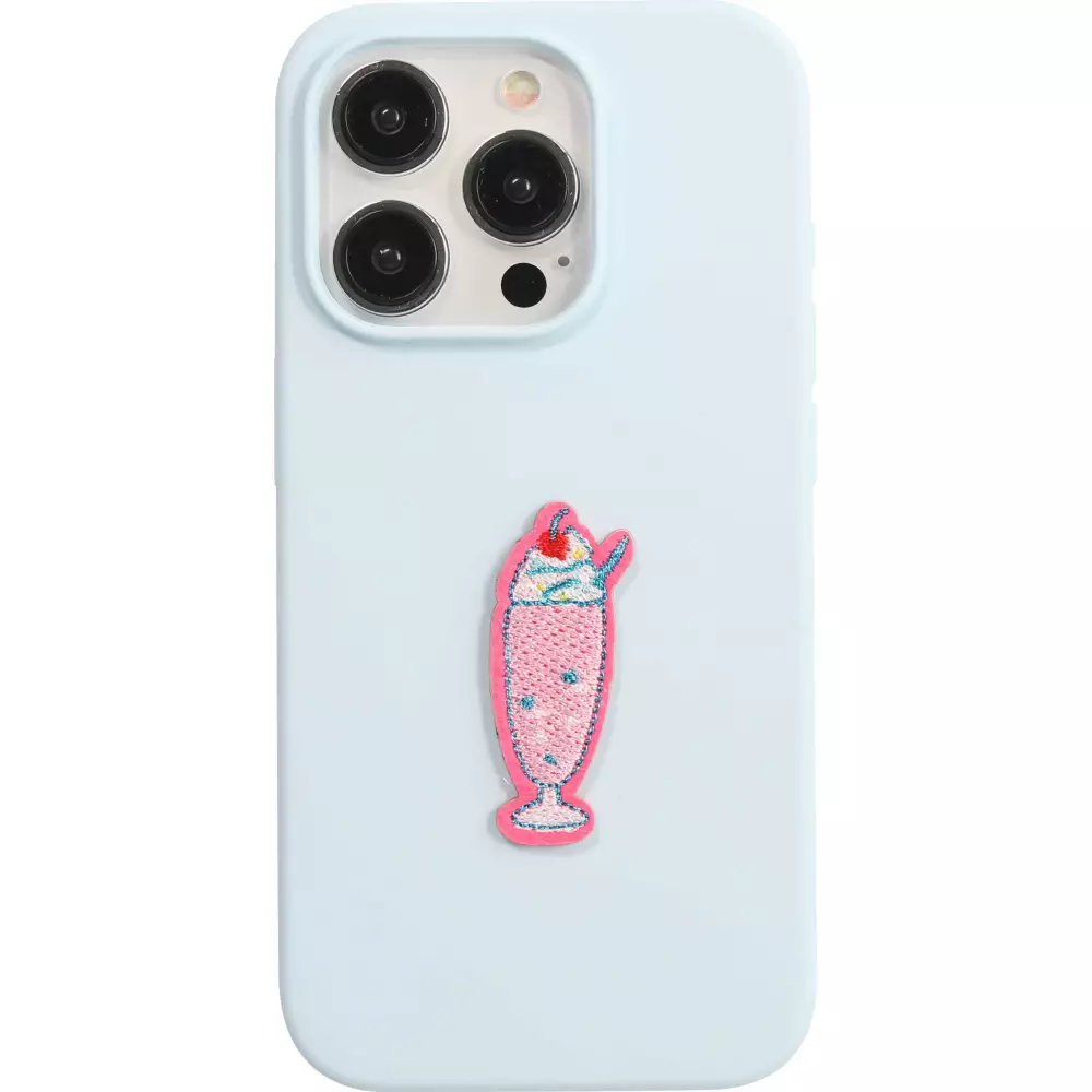 Sticker Aufkleber für Handy/Tablet/Computer 3D gestickt - Strawberry Ice Cream Drink