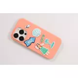 Sticker Aufkleber für Handy/Tablet/Computer 3D gestickt - Strawberry Ice Cream Drink