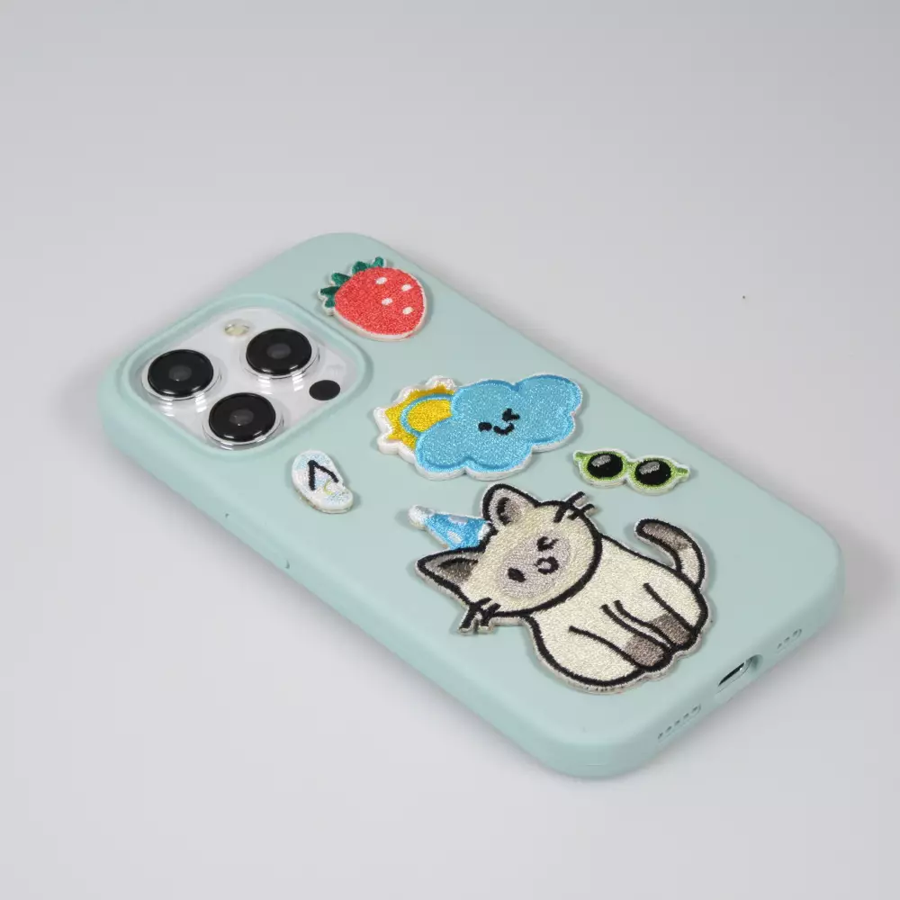 Sticker Aufkleber für Handy/Tablet/Computer 3D gestickt - Strawberry Ice Cream Drink