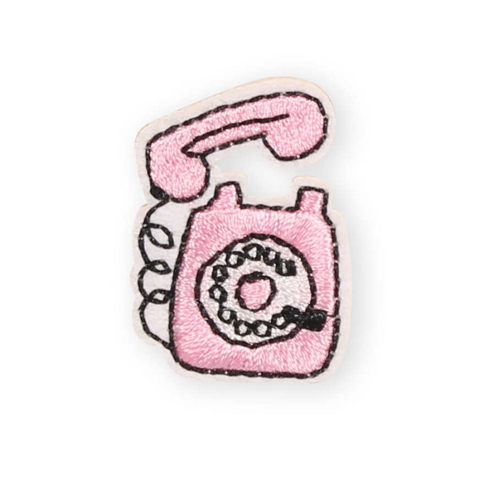 Sticker Aufkleber für Handy/Tablet/Computer 3D gestickt -  Vintage Telefon