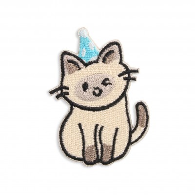 Autocollant sticker pour téléphone/tablette/ordinateur brodé en 3D - The party cat