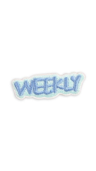 Autocollant sticker pour téléphone/tablette/ordinateur brodé en 3D - Weekly bleu