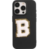 Autocollant sticker pour téléphone/tablette/ordinateur brodé en 3D blanc - Lettre B