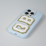 Autocollant sticker pour téléphone/tablette/ordinateur brodé en 3D blanc - Lettre G