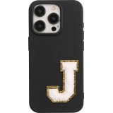 Autocollant sticker pour téléphone/tablette/ordinateur brodé en 3D blanc - Lettre J