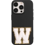 Sticker Aufkleber für Handy/Tablet/Computer 3D gestickt Weiss - Buchstabe W