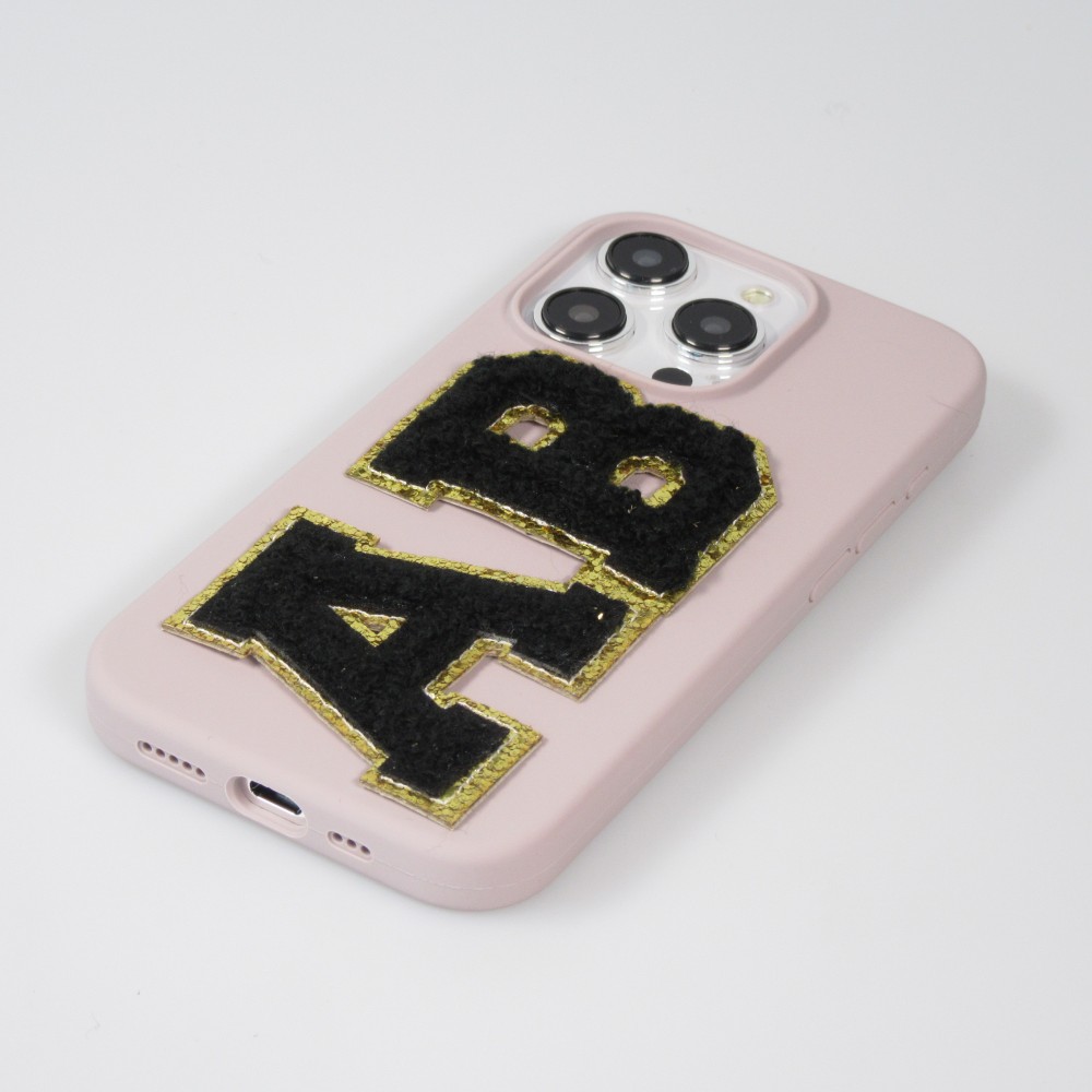Autocollant sticker pour téléphone/tablette/ordinateur brodé en 3D noir - Lettre B