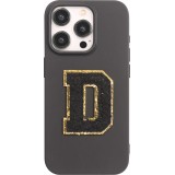 Autocollant sticker pour téléphone/tablette/ordinateur brodé en 3D noir - Lettre D