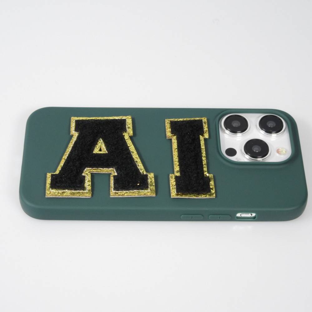 Sticker Aufkleber für Handy/Tablet/Computer 3D gestickt Schwarz - Buchstabe I