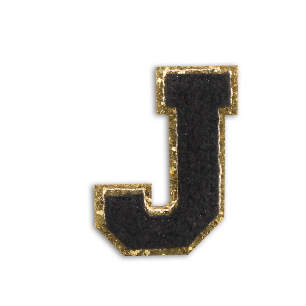 Autocollant sticker pour téléphone/tablette/ordinateur brodé en 3D noir - Lettre J