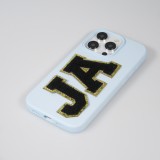 Autocollant sticker pour téléphone/tablette/ordinateur brodé en 3D noir - Lettre J