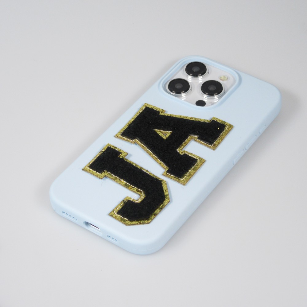 Autocollant sticker pour téléphone/tablette/ordinateur brodé en 3D noir - Lettre R