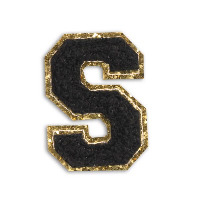 Autocollant sticker pour téléphone/tablette/ordinateur brodé en 3D noir - Lettre S