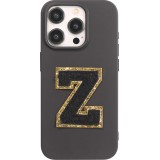 Autocollant sticker pour téléphone/tablette/ordinateur brodé en 3D noir - Lettre Z