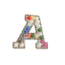 Autocollant sticker pour téléphone/tablette/ordinateur brodé en 3D pearls Rainbow - Lettre A