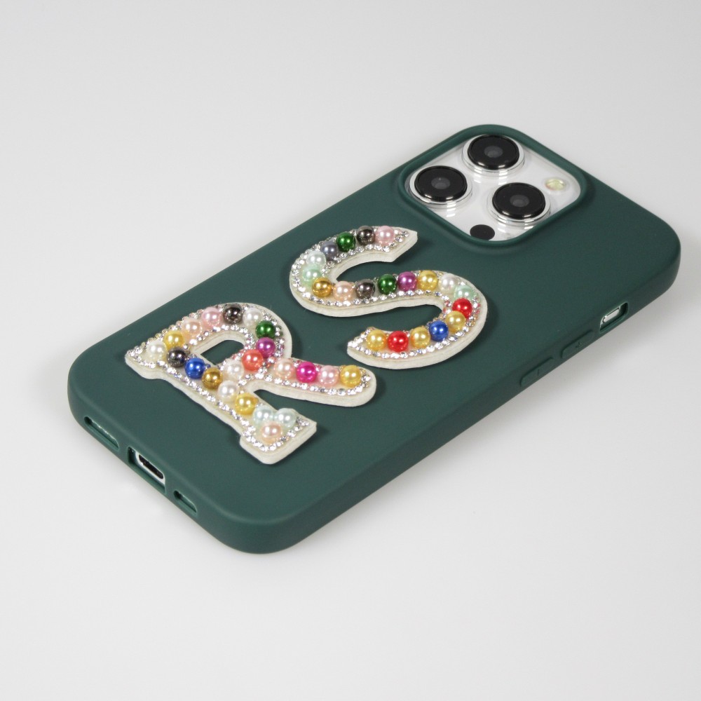 Autocollant sticker pour téléphone/tablette/ordinateur brodé en 3D pearls Rainbow - Lettre C
