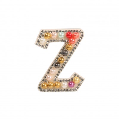 Autocollant sticker pour téléphone/tablette/ordinateur brodé en 3D pearls Rainbow - Lettre Z