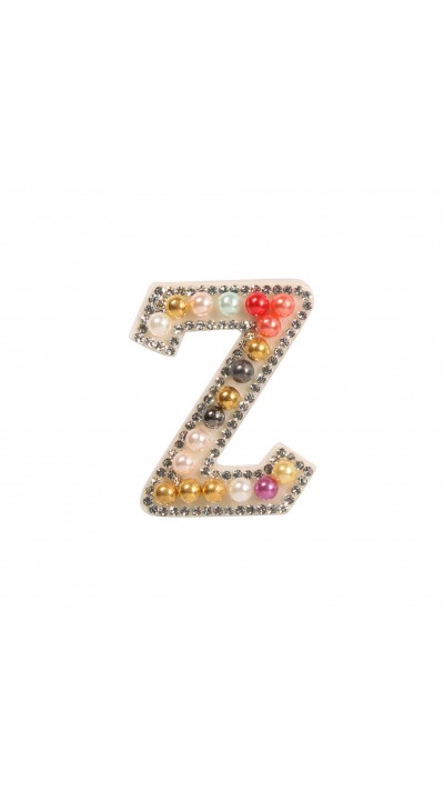 Autocollant sticker pour téléphone/tablette/ordinateur brodé en 3D pearls Rainbow - Lettre Z