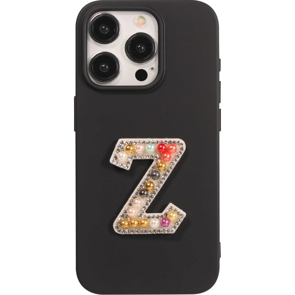 Autocollant sticker pour téléphone/tablette/ordinateur brodé en 3D pearls Rainbow - Lettre Z