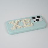 Autocollant sticker pour téléphone/tablette/ordinateur brodé en 3D pearls blanc - Lettre A