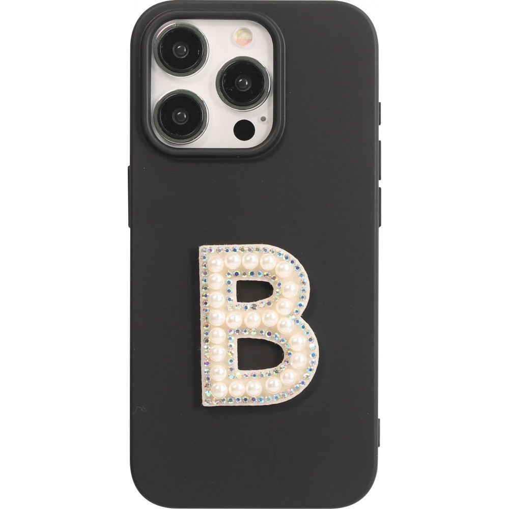 Sticker Aufkleber für Handy/Tablet/Computer 3D Pearls weiss - Buchstabe B