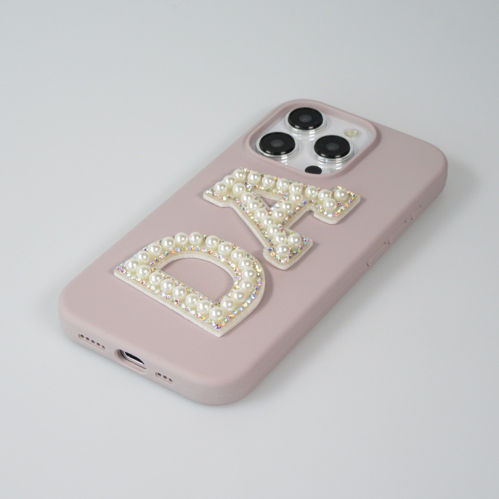 Sticker Aufkleber für Handy/Tablet/Computer 3D Pearls weiss - Buchstabe D