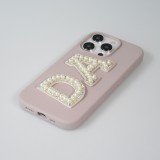 Sticker Aufkleber für Handy/Tablet/Computer 3D Pearls weiss - Buchstabe D