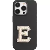 Autocollant sticker pour téléphone/tablette/ordinateur brodé en 3D pearls blanc - Lettre E