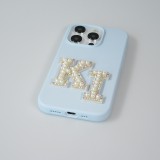 Sticker Aufkleber für Handy/Tablet/Computer 3D Pearls weiss - Buchstabe J